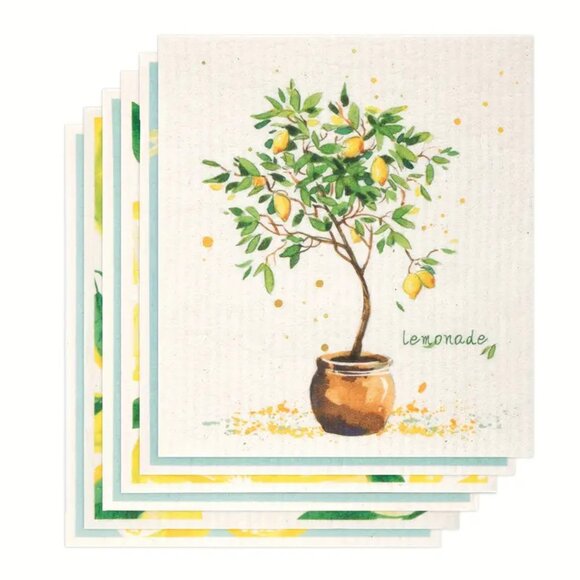 NEW Set of 12 Swedish Dishcloths - Lemon & Lemonade Kitchen Towels, Reusable - Picture 2 of 9